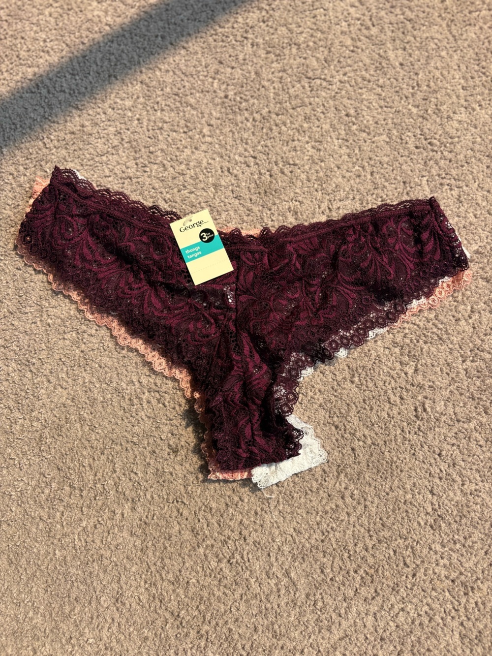 George 3-Pack Lace Panties – Size Large – NWT